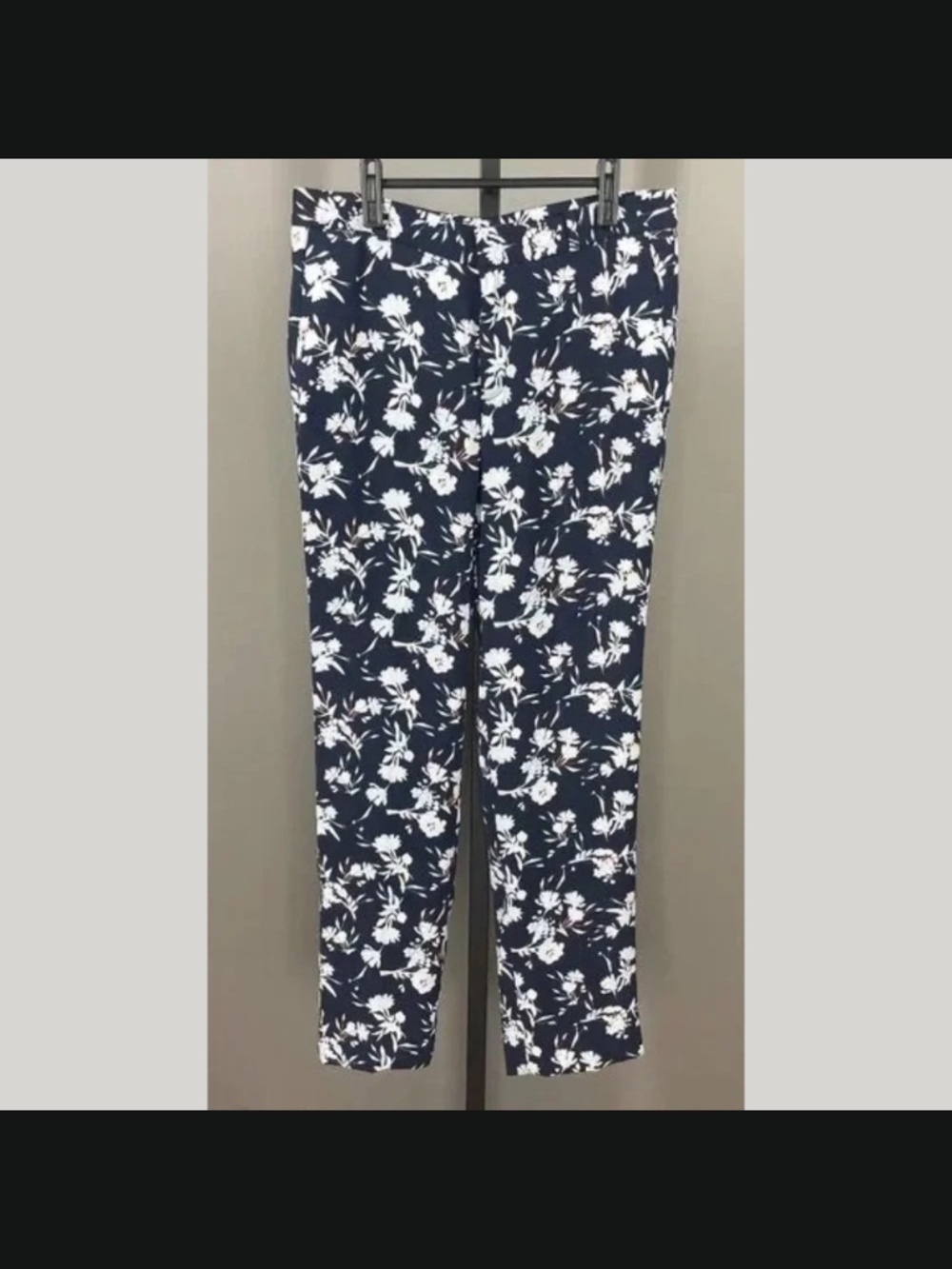 NEW Banana Republic Pants Womens 8 long blue pink floral avery straight preppy
